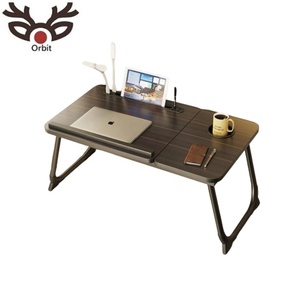 Mesa de ordenador portátil ajustable con USB y portavasos Escritorio de estudio Escritorio de ordenador plegable para cama - Product Image 1