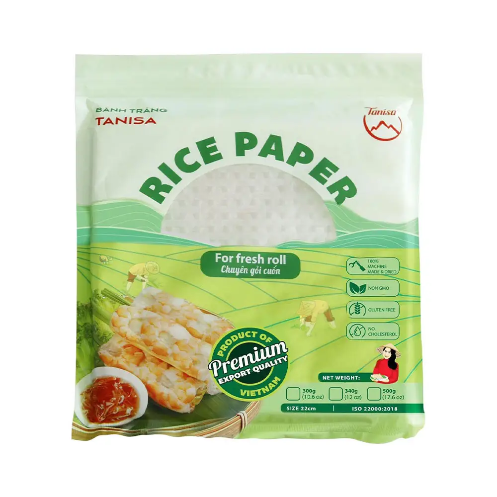 Prodotto più popolare Banh-Trang Vietnam foglio di carta di riso commestibile per involtini primavera, rotoli estivi