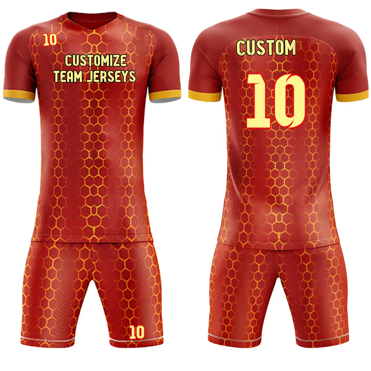 Uniforme de fútbol de Club personalizado para hombres con tela transpirable de sublimación y nombre del equipo Camiseta de fútbol y pantalones cortos Ropa deportiva