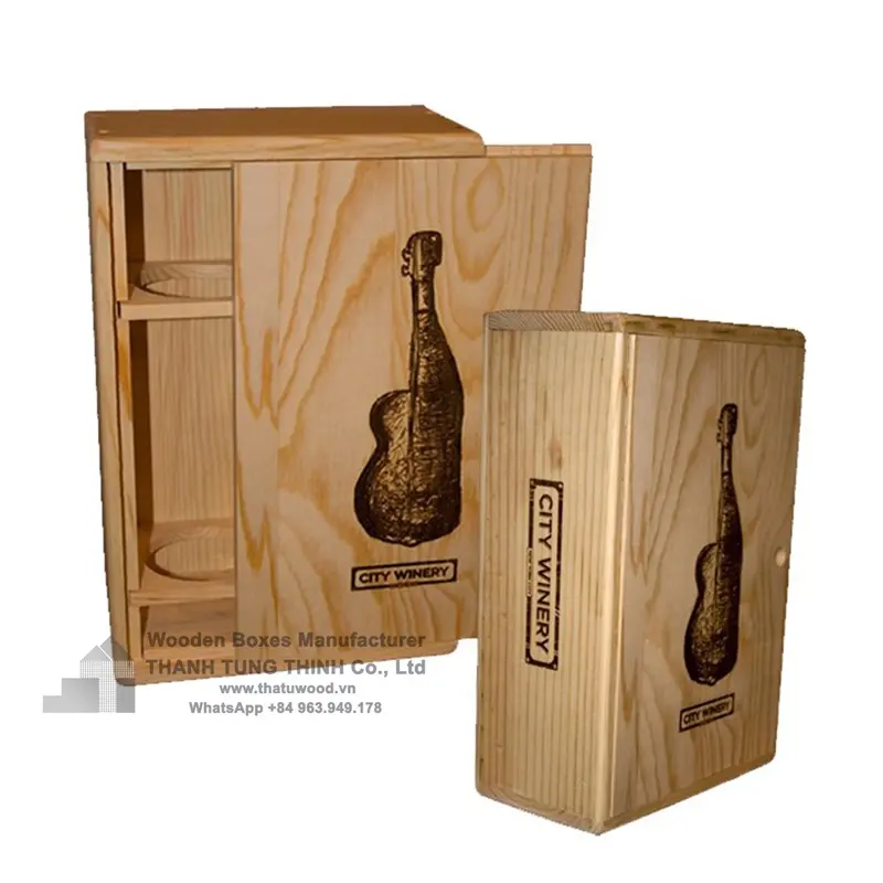 Nuevos artículos 2023 Cajas de vino de madera de lujo con estilo de París WhatsApp + 84 961 005 832