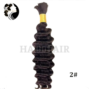 100% cabello virgen natural a granel sin procesar sin trama al por mayor trenzas bohemias cabello trenzado humano de onda profunda cabello Hali - Product Image 2