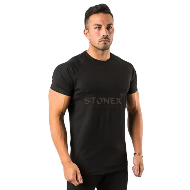 Atmungsaktive Plain Tops Fitness Herren T-Shirt Kurzarm Muskel Jogger Bodybuilding T-Shirt Männliche Sport kleidung Slim Fit T-Shirt