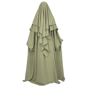 אבאיה <span class=keywords><strong>khimar</strong></span> סט 2 חלקים קרפ ג 'ז קרפ בלון שמלת מוסלים נשים dubai יוקרה הסיטונאי ג' ילבאב islamic