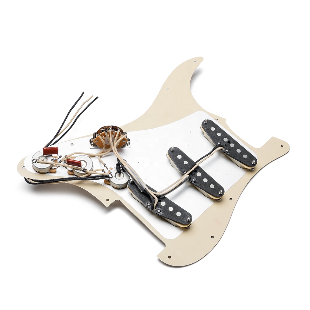 High-quality Electric Guitar Prewired SSS Pickguard with vintage wiring and hand wound vintage pickups CTS pots White