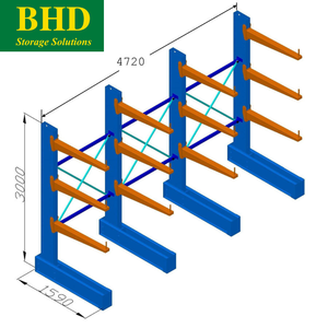 Palé de metal de alta capacidad de carga, los mejores estantes y estantes apilables en voladizo comunes para artículos largos en almacenes hechos de acero - Product Image 5