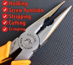 FUJIYA 160mm japon tipi çok fonksiyonlu uzun kargaburun (CR-V alaşımlı çelik, <span class=keywords><strong>PVC</strong></span> tutamak, sprey boyalı bitirmek)