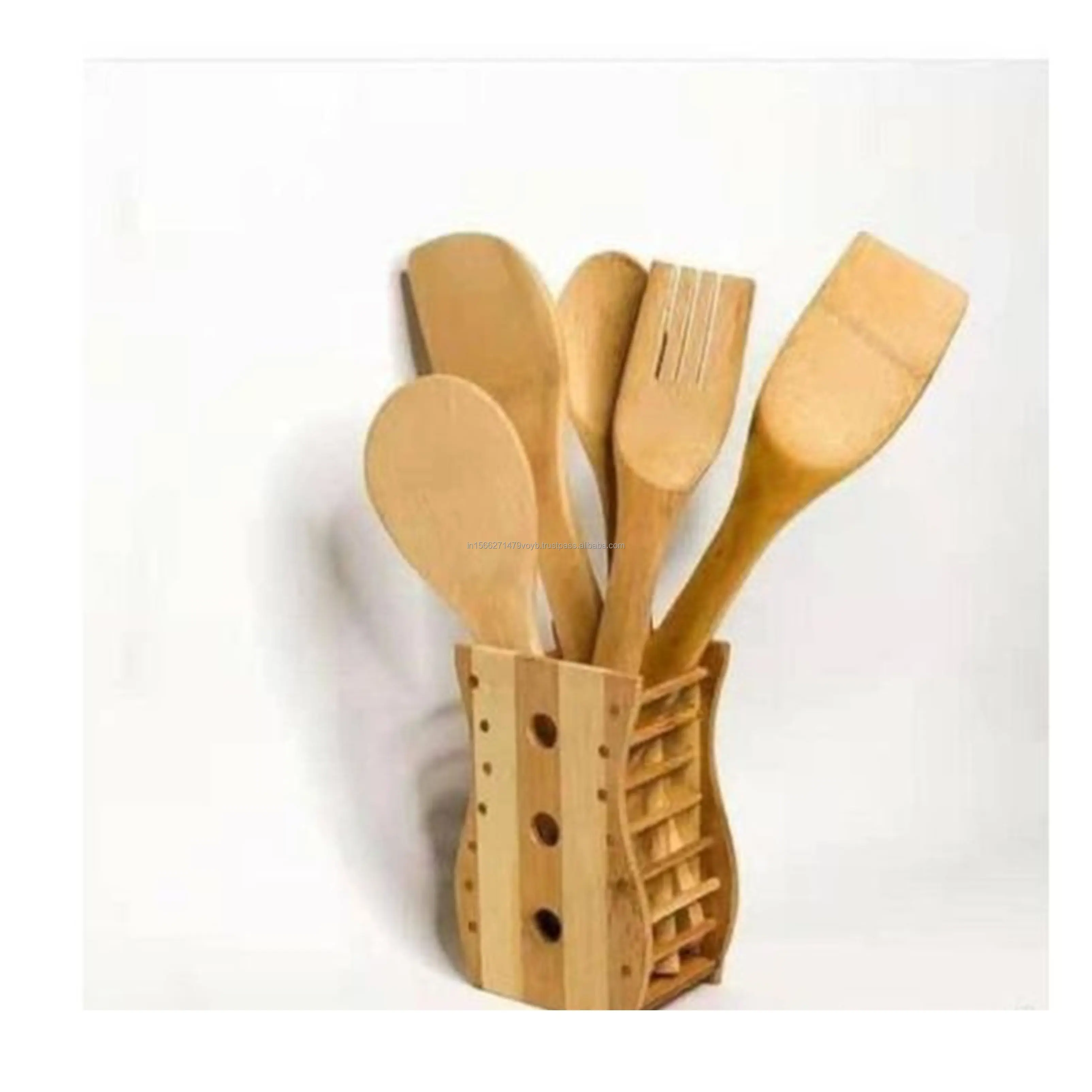 Cucharas de cocina de madera más vendidas Jumia Premium Juego de utensilios de cocina de madera Cuchara hecha a mano hecha en la India