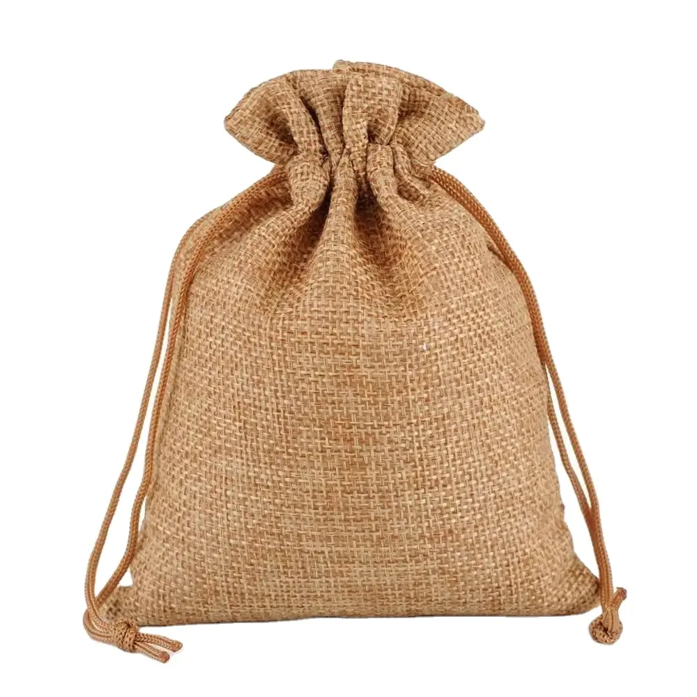 Wholesale Eco-Friendly Biodegradable Nature Color Burlap Sack With String Jewelry small bag from Minh Khang Vietnam