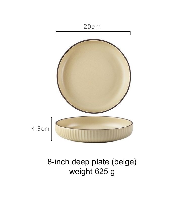 8-inch deep Plate (beige)