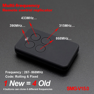 Abridor de puerta de garaje multifrecuencia negro 280-868MHz RF 433MHz control remoto clon código de aprendizaje código fijo código rodante - Product Image 3