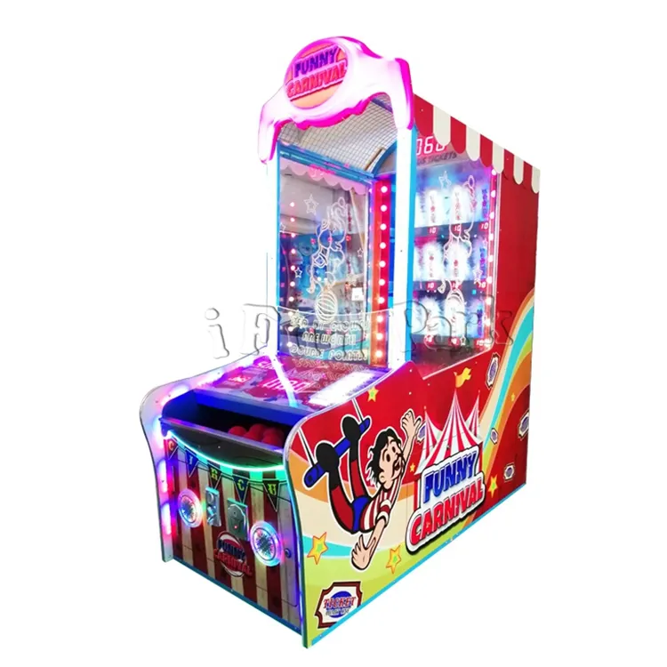 Divertido Carnival Hit The Clown Kids Ball Shooting Mini Arcade Game Console para niños Juegos Electrónica Parques de Atracciones Equipo