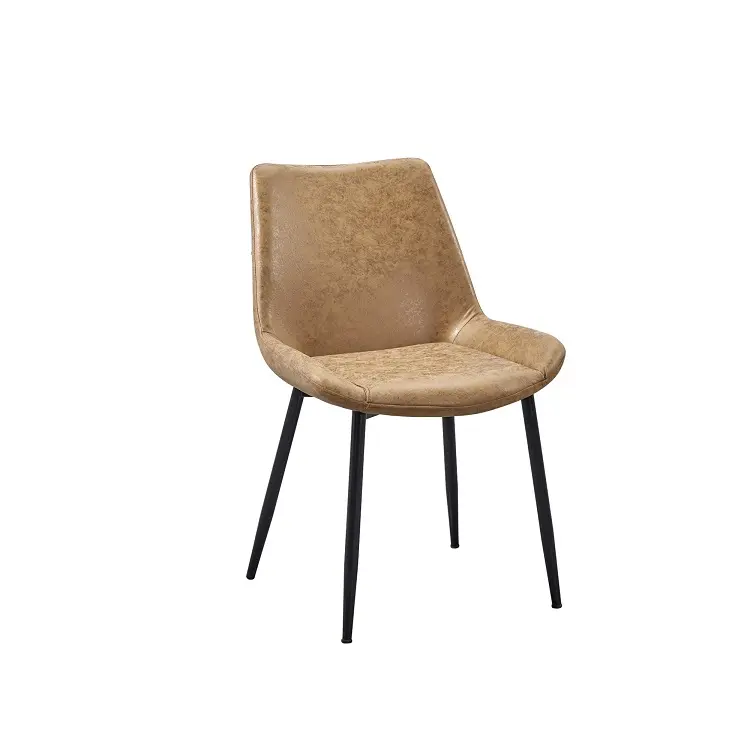 लोकप्रिय डाइनिंग रूम फर्नीचर आधुनिक पु चमड़े की कुर्सियाँ धातु के पैर के साथ डाइनिंग कुर्सियाँ