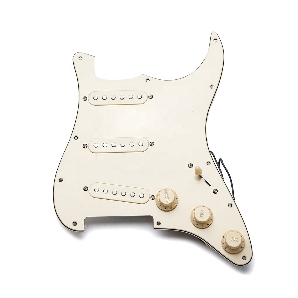 High-quality Electric Guitar Prewired SSS Pickguard with vintage wiring and hand wound vintage pickups CTS pots White