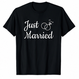 T-shirt minimal Just Married