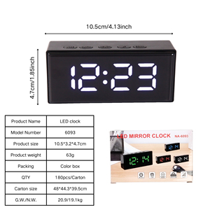 Nacht wecker mit LED-Anzeige USB-Batterie mit Temperatur-Schlummer datum Einstellbare Helligkeit - Product Image 3