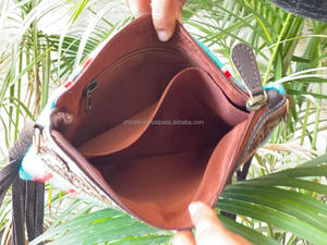 Yeni batı şık Saddled battaniye Tooled deri askılı çanta yüksek kalite aztek deri Crossbody çanta Vintage çok renkli çanta - Product Image 6