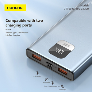 FONENG 30000mAh Portable <strong>Power</strong> <strong>Bank</strong> Big Capacity Cell Phone Charger with PD22.5W LCD Micro USB <strong>Input</strong> <strong>and</strong> Double USB <strong>Output</strong> - Product Image 4