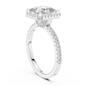Sofia Crokos 1ct <strong>D</strong> Color VVS 1ct <strong>D</strong> Square &amp; Double Halo Round Brilliant Cut S925 <strong>Silver</strong> Engagement Couple Ring Set for Women