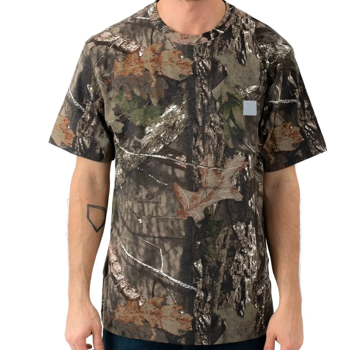 เสื้อยืดผู้ชายลายพรางทรีปาล์มป่าแท้,เสื้อยืดลำลองคอกลมผ้าฝ้ายเนื้อนุ่มพิมพ์ลายกราฟฟิกขนาดพลัสไซส์ปี2023