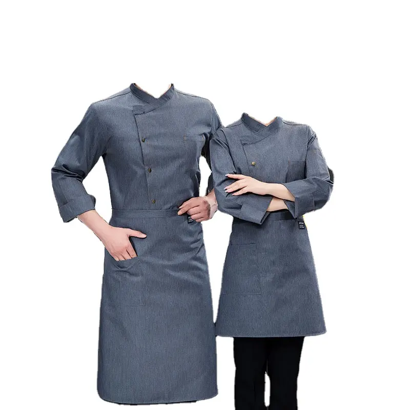 oem customized logo long sleeves chef uniform kitchen restaurant working clothes men women hotel uniform work wear