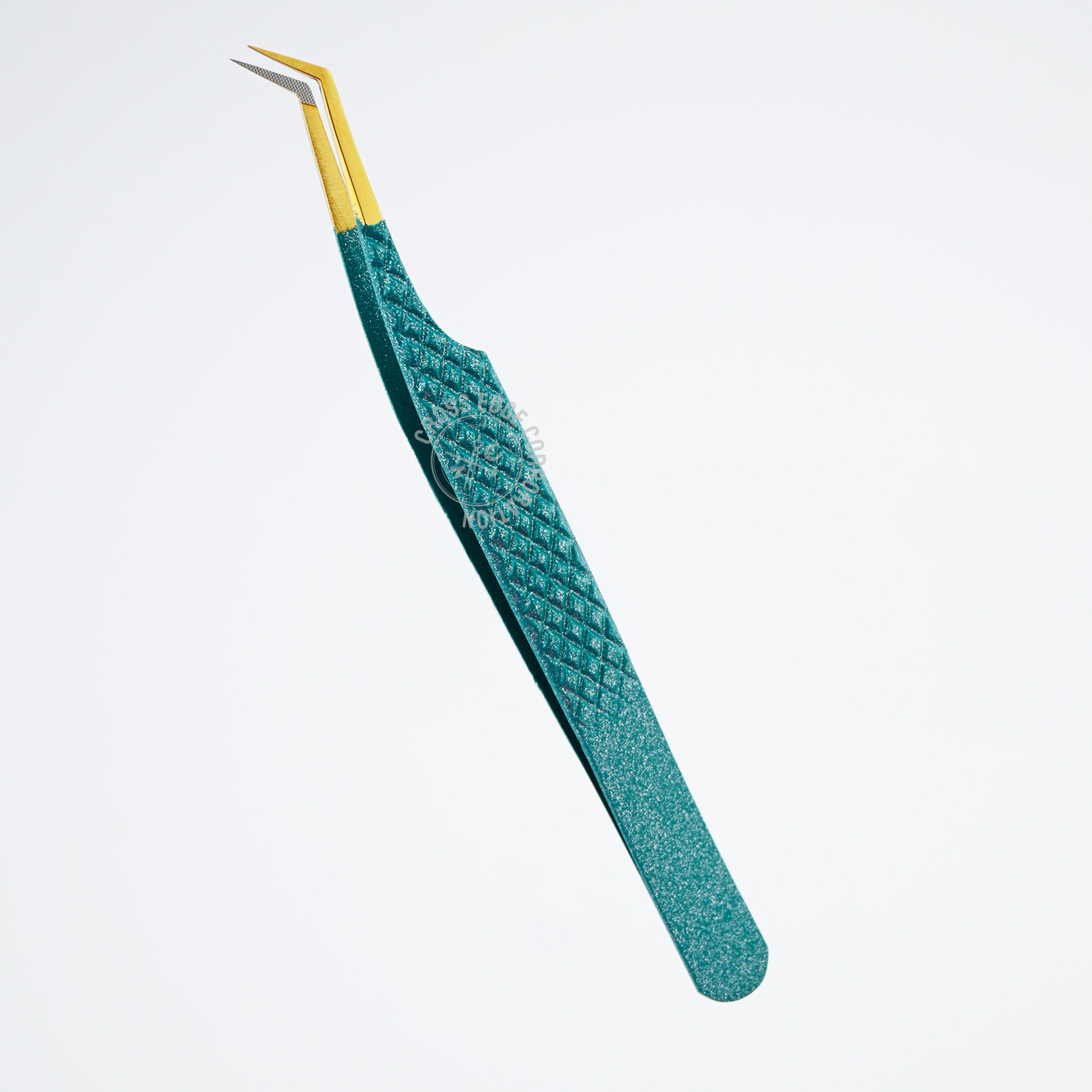 Vert pailleté + pointe dorée