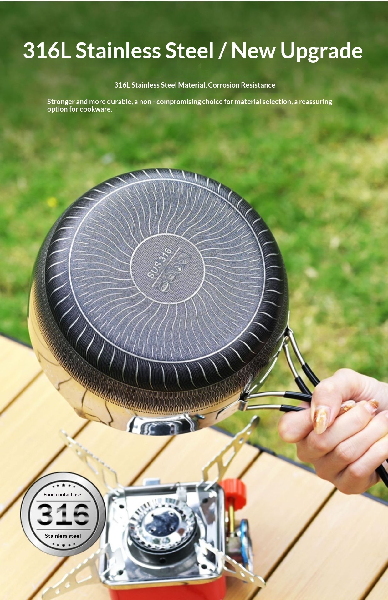 18cm wok+20cm frying pan+lid+steamer+storage bag