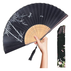 美丽的蓝色竹制手扇-热销产品2024-礼品和装饰的理想选择-独家设计 - Product Image 3