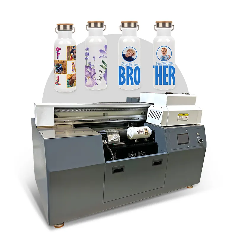 High Speed UV Bottle Printer Cylindrical Item Printing 360 Degree Inkjet Printer 2-3pcs Ricoh G5I Print Head