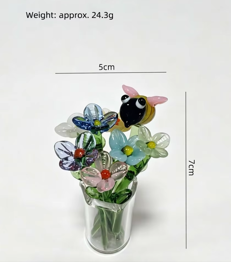 7 stems + 1 bottle + bee