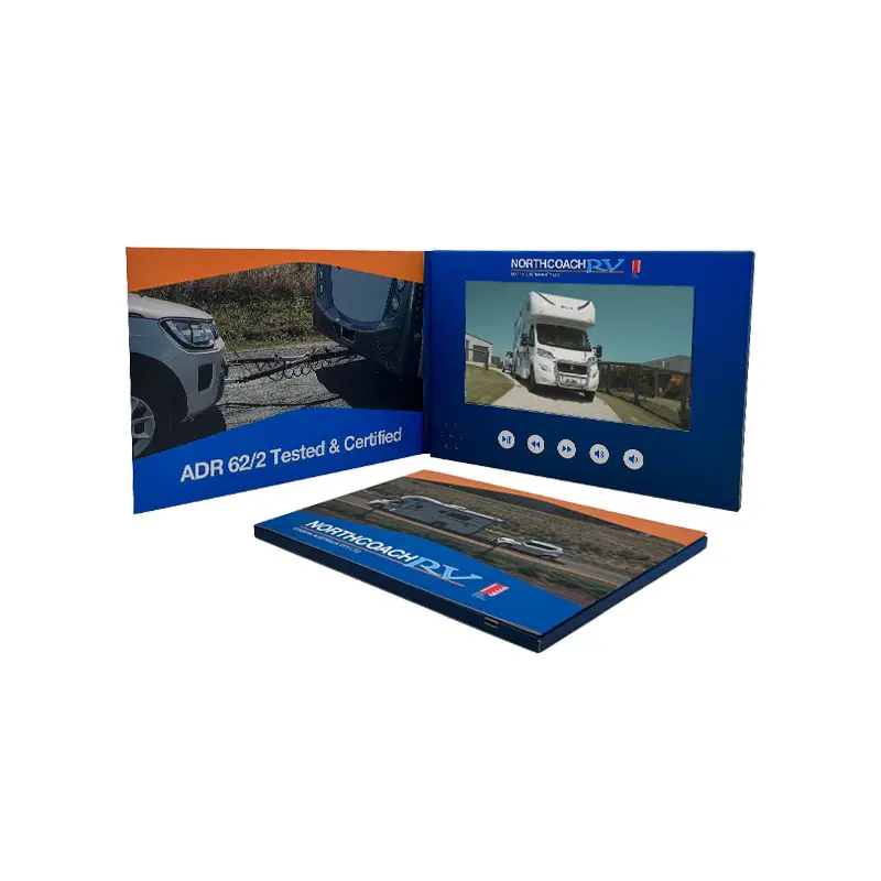 2024 folleto de video de Venta caliente 4,3 5 7 10 pulgadas pantalla LCD libro de folleto de video para marketing de automóviles