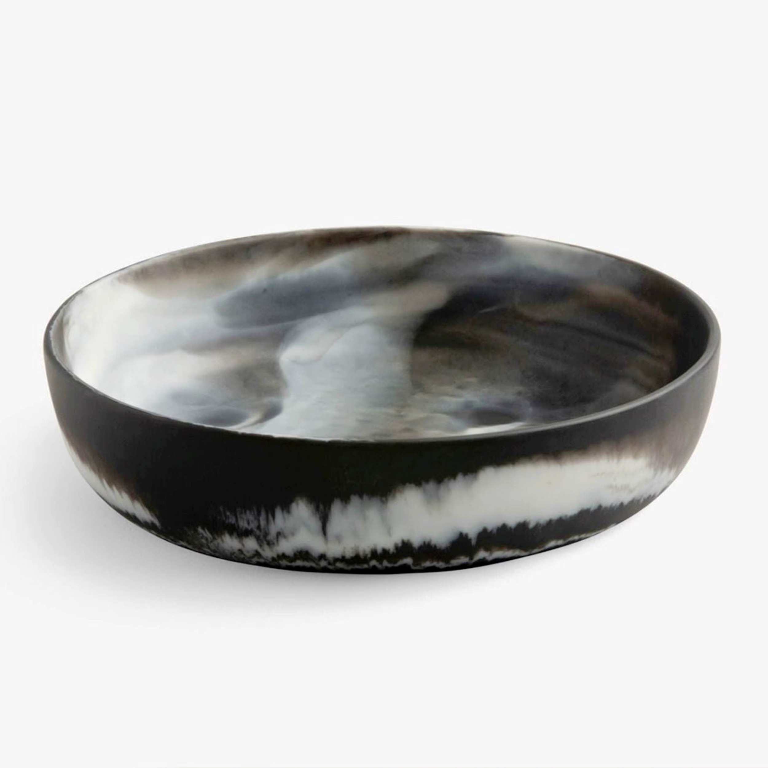 deep black or charcoal with cloudy white