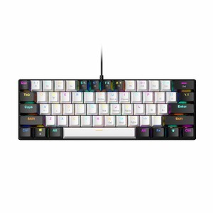 Interruptor de teclado portátil 60 por ciento Hot Swable RGB retroiluminado Outenu interruptor rojo compacto 61 teclas Mini Teclado mecánico para PC Mac