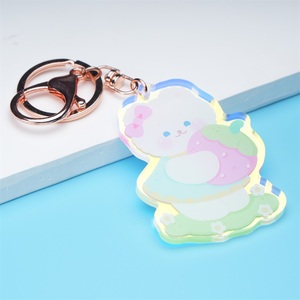 Tùy chỉnh Holographic sạch Keychain dễ thương phim hoạt hình Acrylic Keyring điện thoại quyến rũ Acrylic Shaker đứng tùy chỉnh - Product Image 1