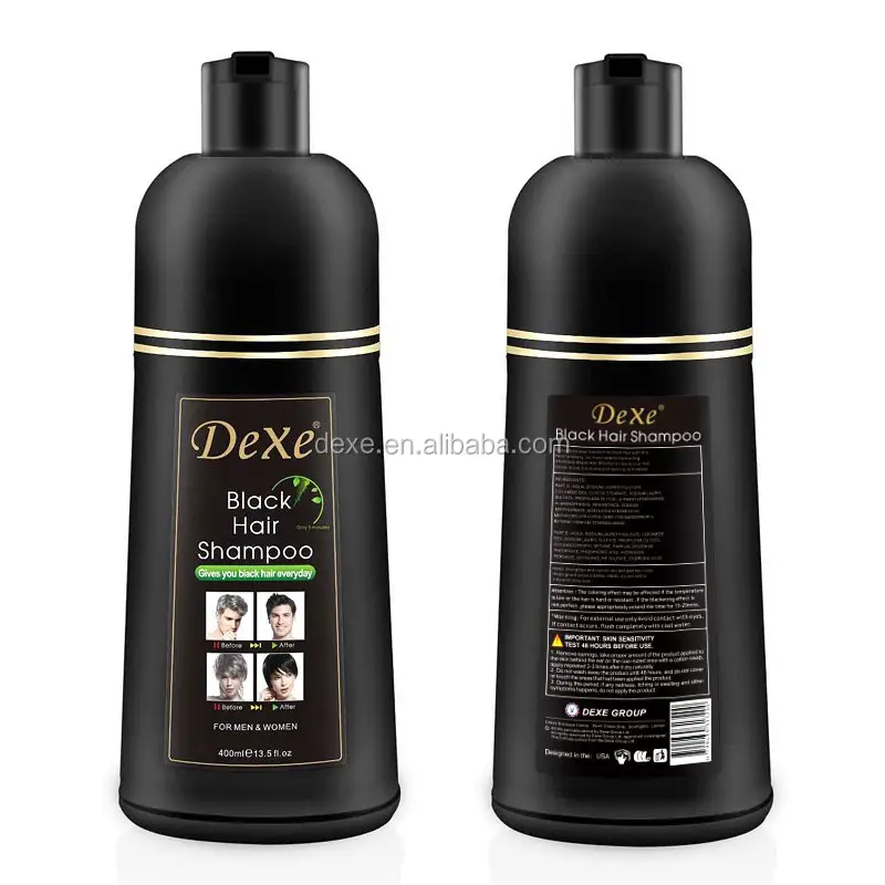 Shampoo de cor mágica para tingimento de cabelo, shampoo instantâneo não alérgico para tingimento de cabelo em casa, efeito incrível branco a preto