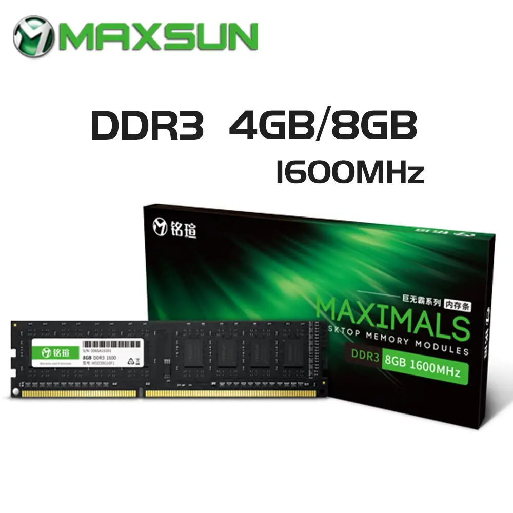 ذاكرة تخزين داخلية من MAXSUN رام DDR3 4 جيجا بايت 8 جيجا بايت 1600 ميجاهرتز ذاكرة كمبيوتر 240سن مكونات كومبيوتر سطح المكتب لشركة Intel AMD