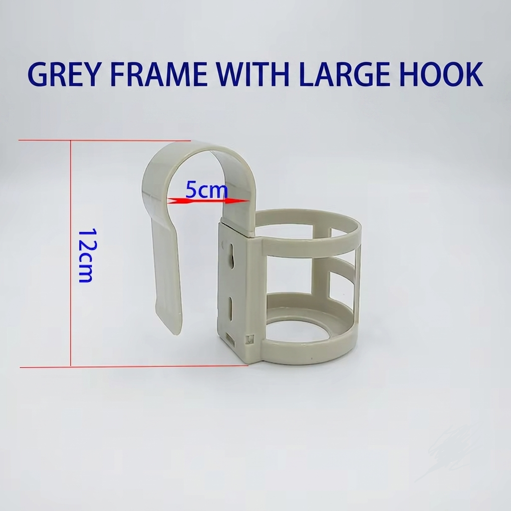 Gray round frame with large hook