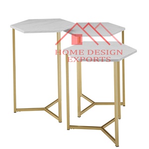 Último diseño Visionnaire contemporáneo de lujo oro Acero inoxidable apilable mesa de anidación mármol superior mesa de centro para la vida - Product Image 1