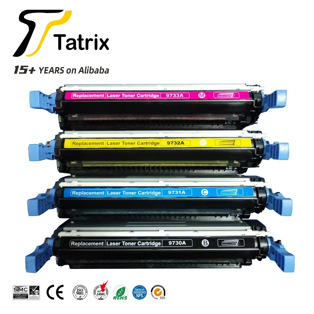 Cartucho de tóner a Color para impresora HP, cartucho de tóner láser remanufacturado para HP Laserjet 5500 5550, Q9730A C9730A C9730A C9731A C9732A C9733A 645A