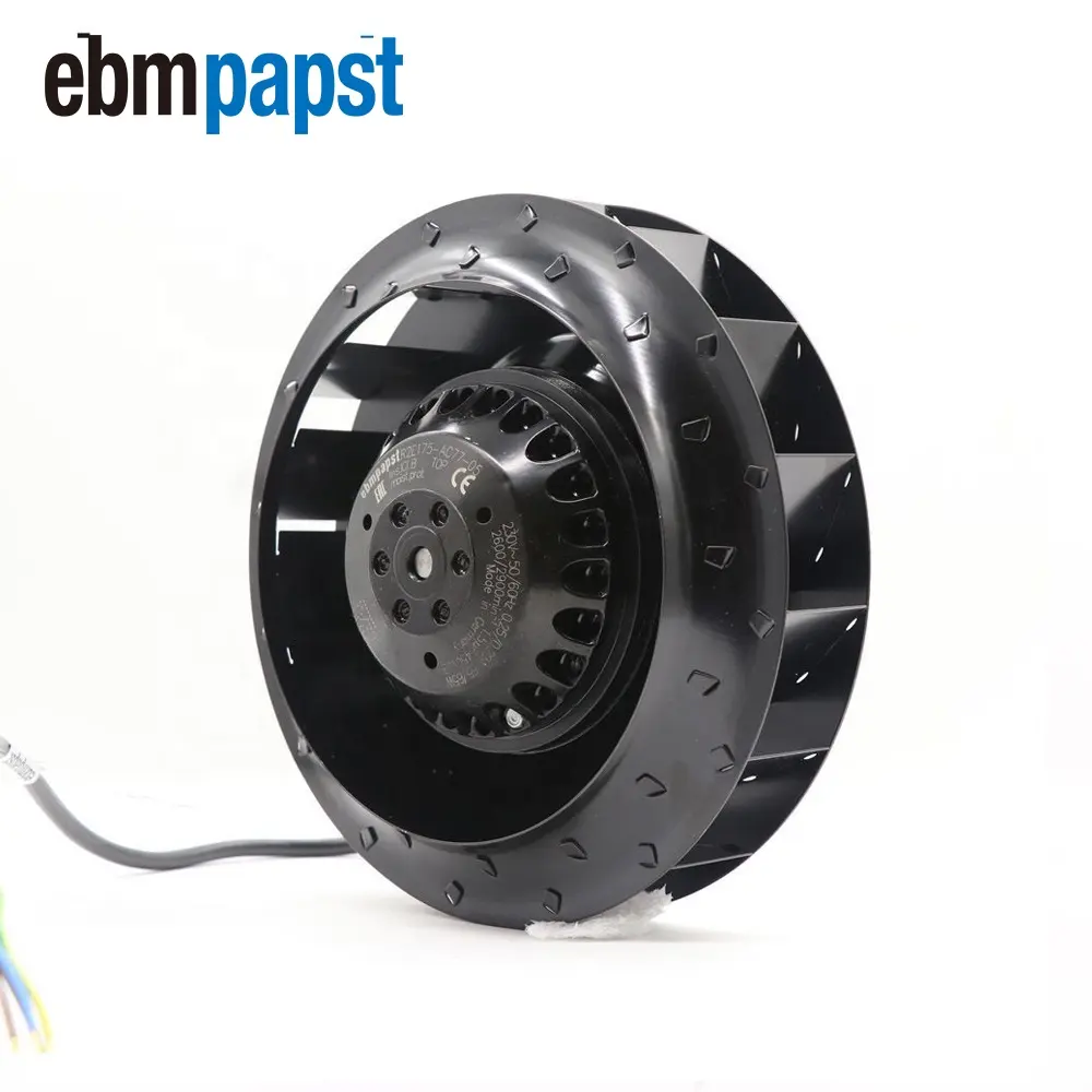 Ventola di raffreddamento centrifuga di Turbo del compressore d'aria di inclinazione posteriore di Ebmpapst R2E175-AC77-05 230V ca 55W 0.25A 2600RPM 175mm