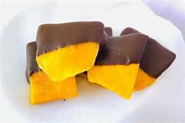 Chewy Mango zengin siyah çikolata kaplı