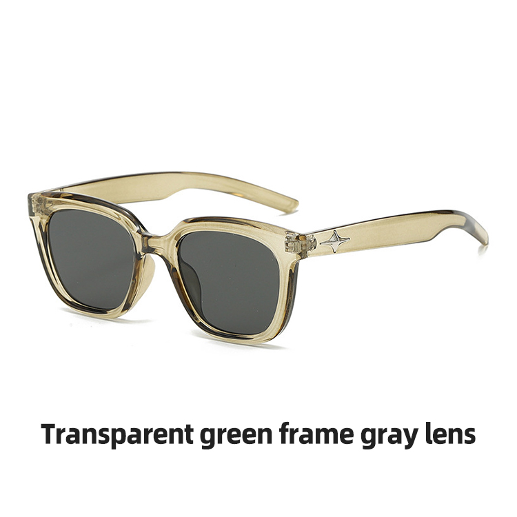 Transparent green frame gray lens