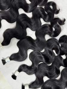 ナチュラルベトナムヘアエクステンションバルク生二重描画天才横糸ルース深い波とカール - Product Image 2