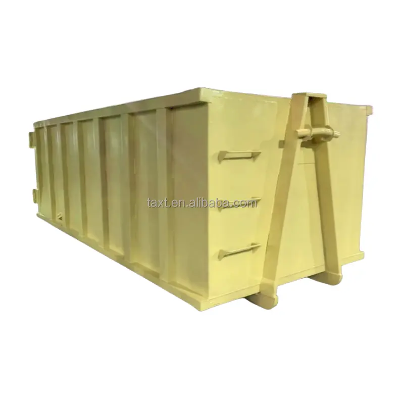 Cubo de basura de reciclaje industrial de lados laminados con gancho Roll On Roll Off Skip Bins Camión Contenedores de chatarra Cubo de elevación con gancho