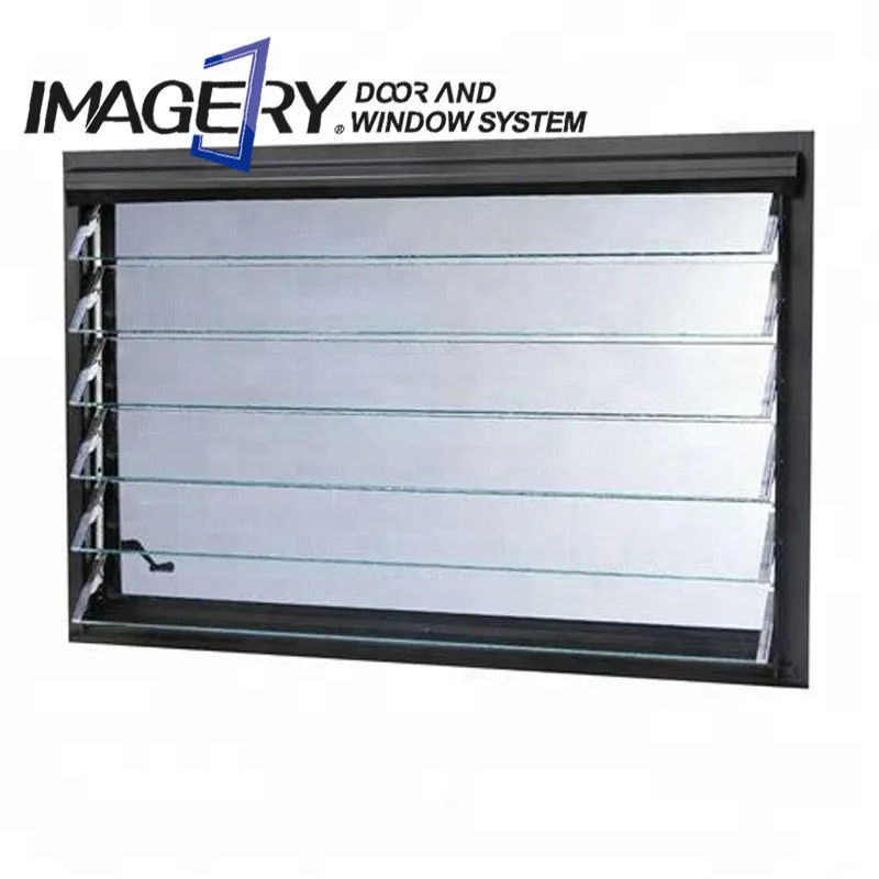 Volets de fenêtre en verre à rouleau horizontaux en aluminium à vision unidirectionnelle décoratifs extérieurs pour armoire de cuisine
