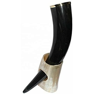 Handcrafted Viking Drinking <strong>Horn</strong> Mug with Stand Carved Natural Crafts Tankard Beer Mug Elegant Viking <strong>Horn</strong> <strong>Cup</strong> - Product Image 6