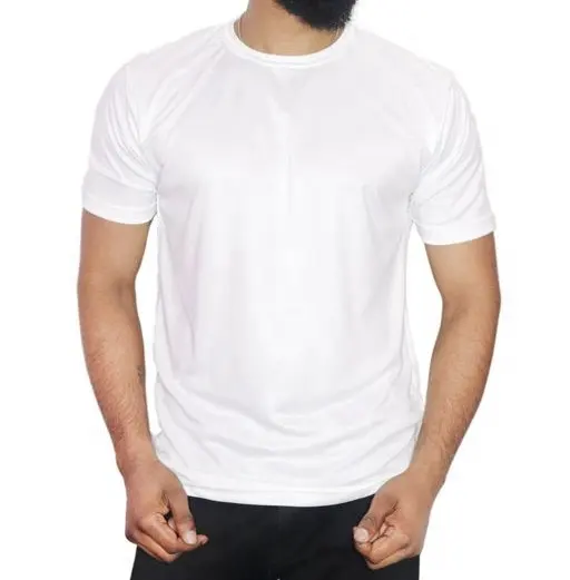 Grosir polos putih murni 100% poliester jersey kain untuk pakaian olahraga sublimasi cetak kaus untuk ekspor pasar luar negeri