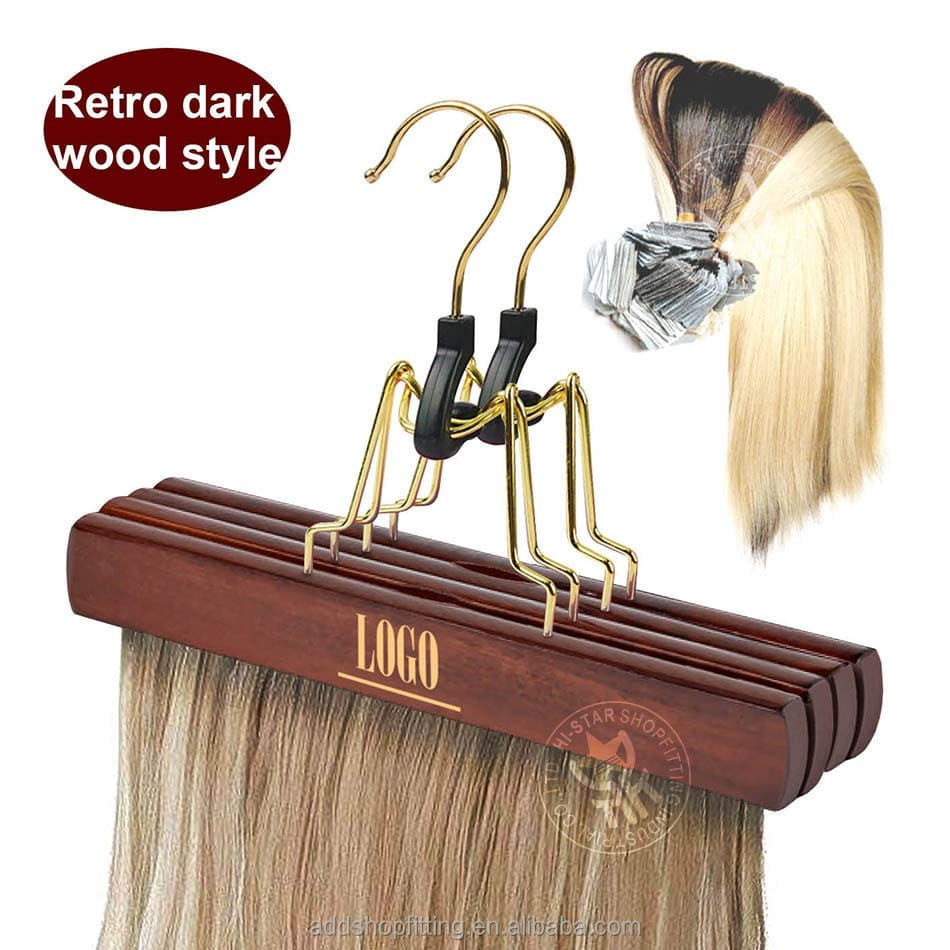 23 CM Dark wood gold hook hanger MOQ 500pcss