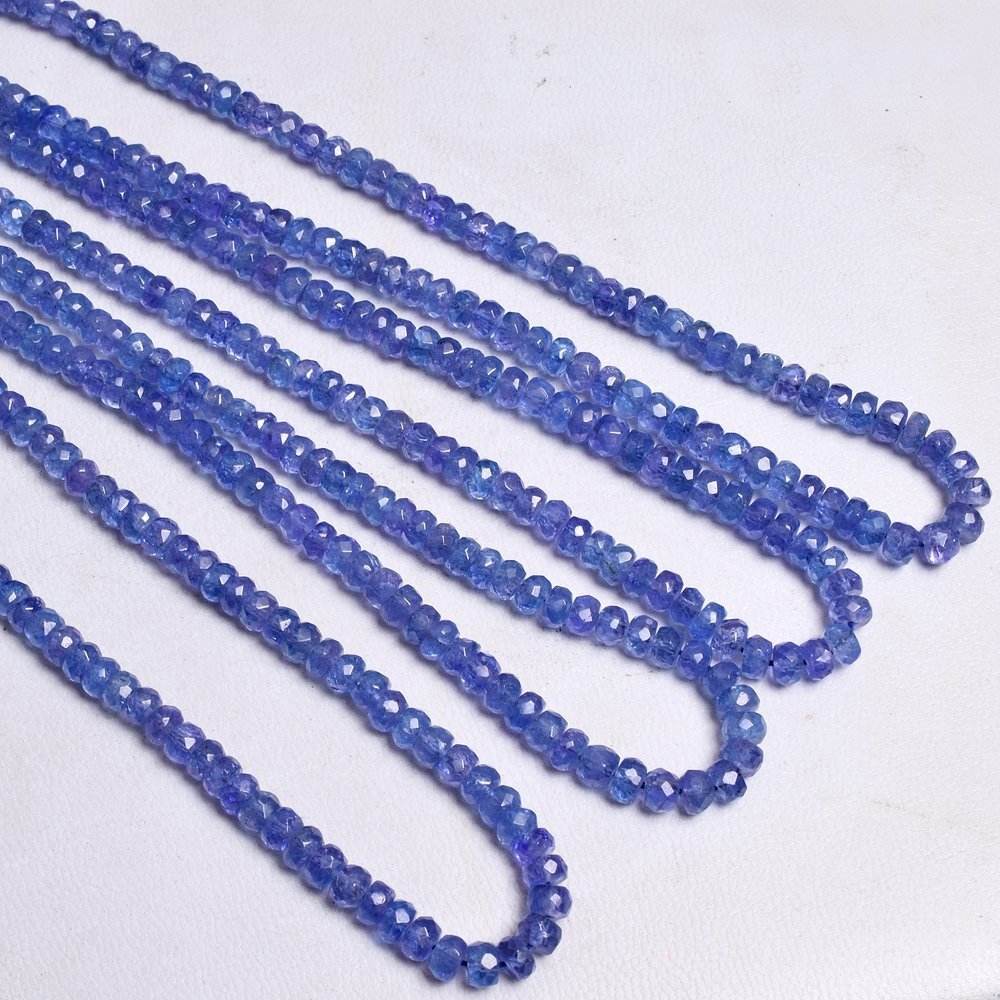 Tanzanite Faceted Rondelle Gemstone Beads