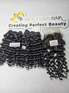 卸売カンボジアダブルドローディープカーリー横糸ヘア原材料ヘアナチュラルカラー