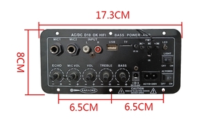 Home <strong>Amplifier</strong> with Mono Channel Bluetooth 30-120W <strong>Output</strong> FM Radio USB TF SD Mic Remote Bass <strong>Control</strong> Mic for Home Use - Product Image 4